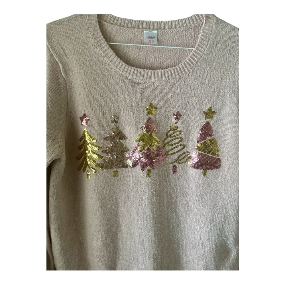 Holiday Time Women’s Pink Long Sleeve Sweater Size L(12-14) - Picture 7 of 9